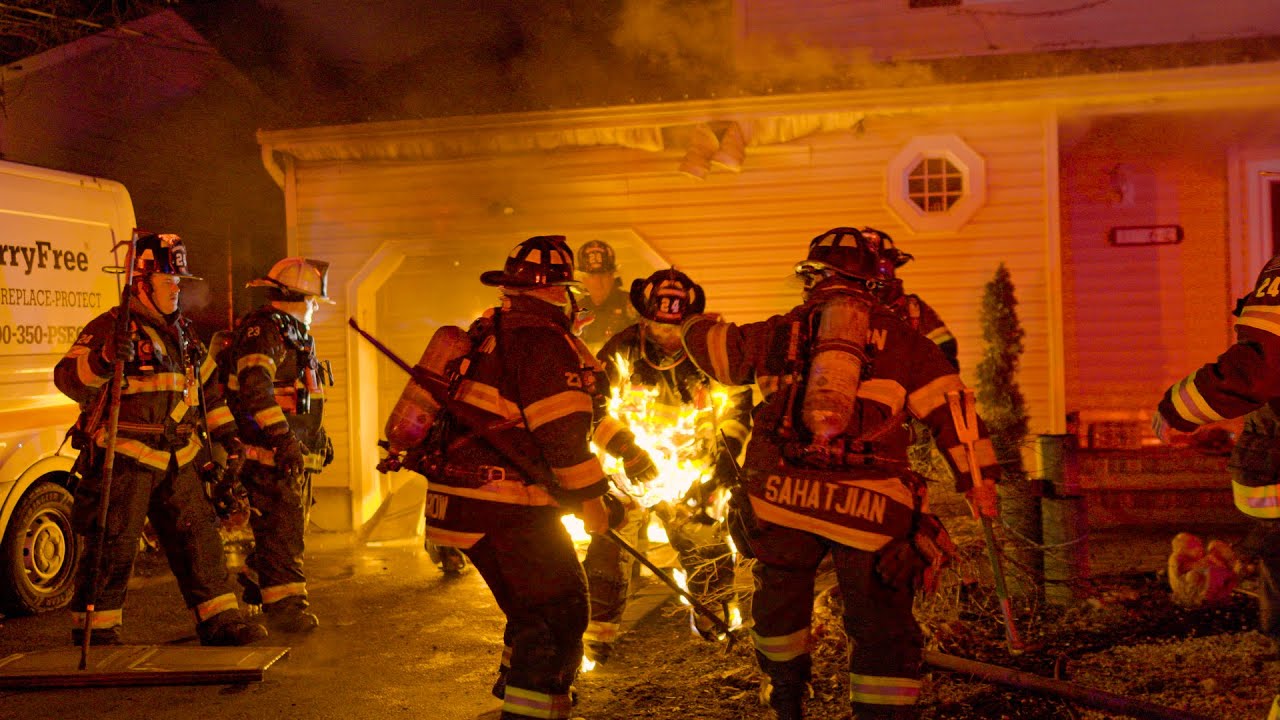 Fire Fighter Catches Fire Two Alarm Structure Fire Brick New Jersey 2/10/24 (No Injuries)