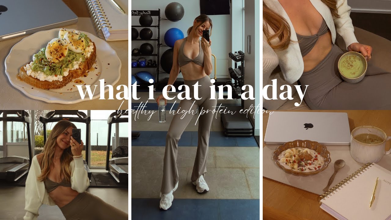 WHAT I EAT IN A DAY | healthy + high protein recipes to FEEL GOOD!