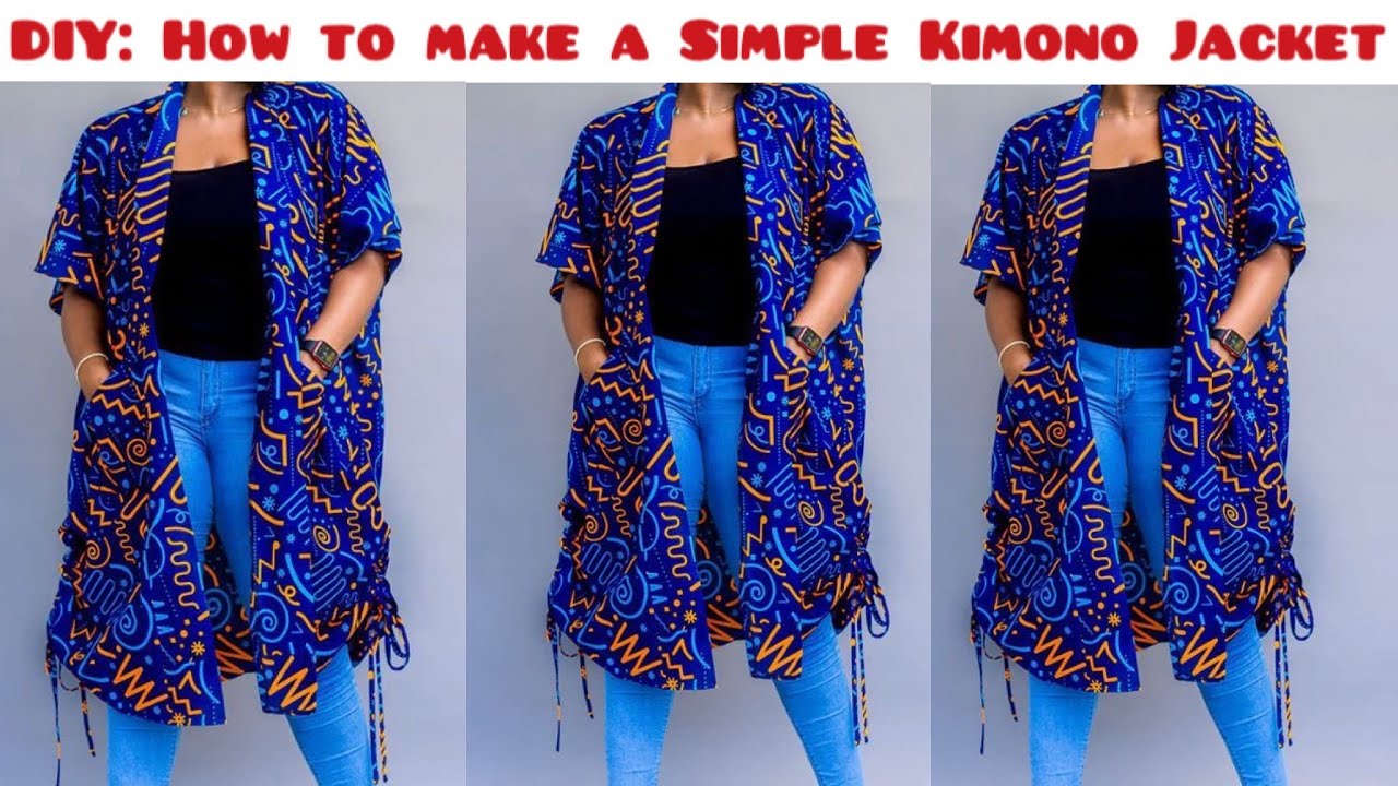 How to Cut and Sew a  Kimono Jacket with Side drawstring