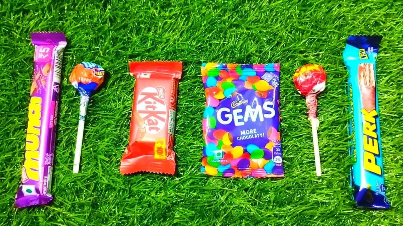 ASMR Most Popular Candys / some lots of colorful rainbow lollipop candy / unpacking chocolate eat 