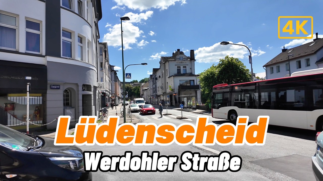 Walking in Lüdenscheid 🇩🇪 | Werdohlerstraße City Walk | 4K 60fps Germany Tour