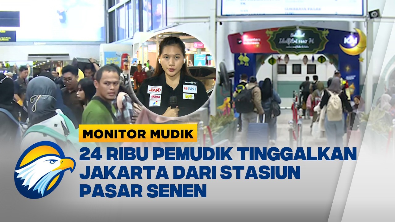 Stasiun Pasar Senen dan Terminal Purabaya Mulai Diserbu Pemudik - [Monitor Mudik