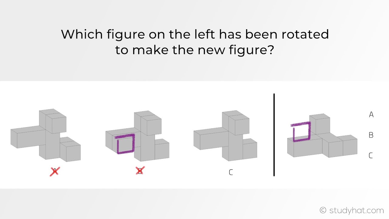 Eleven Plus Non Verbal Reasoning - 3D Shapes Rotation