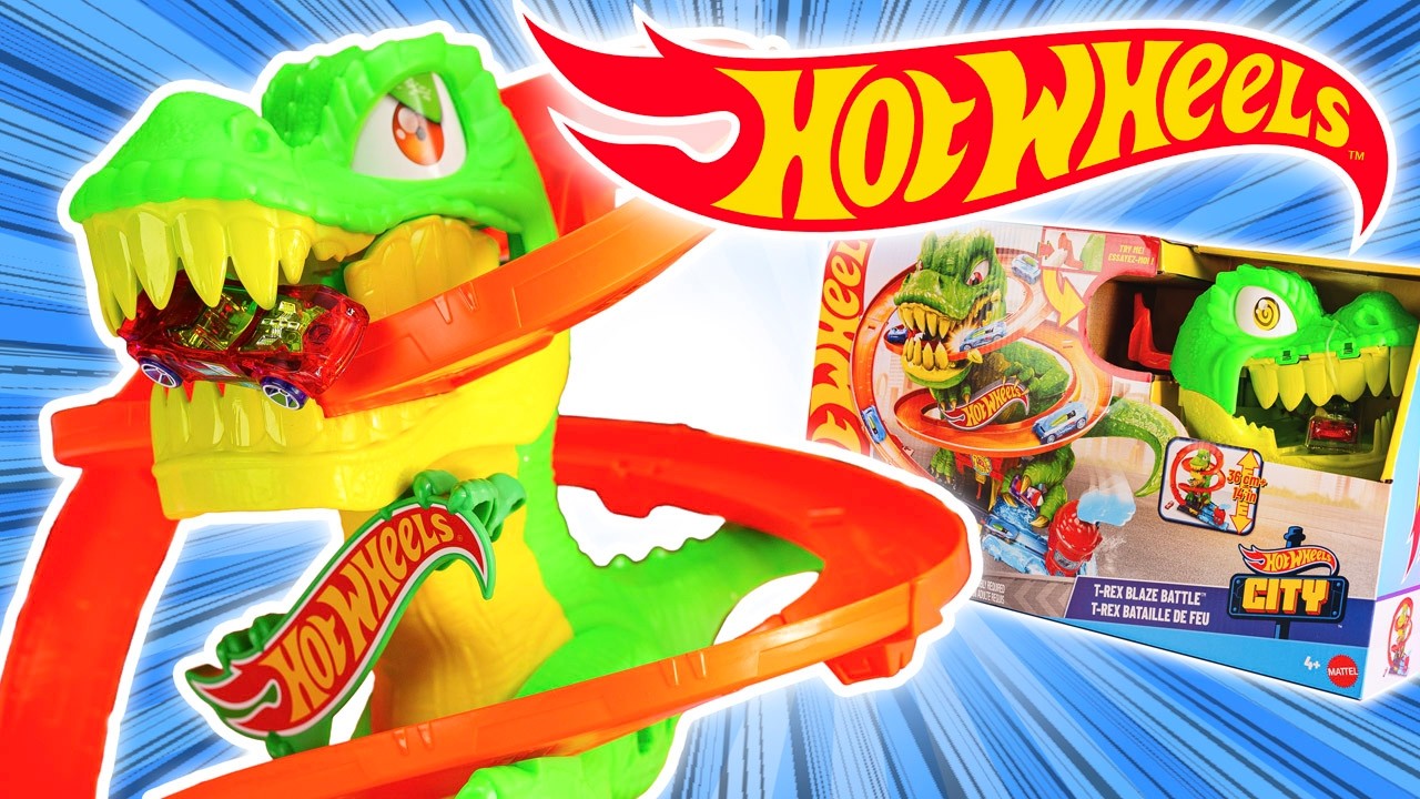 HOT WHEELS CITY La Piste T-REX Bataille de FEU !! Il est de Retour !
