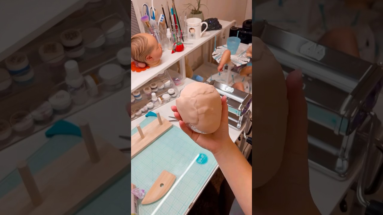 Sculpting a newborn baby 🍼 (my first time) #shorts #doll #reborn