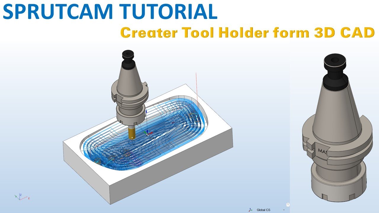 SprutCAM Tutorial #188 | How to Creater Tool Holder form 3D Model CAD DESIGN