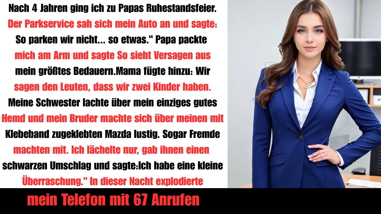Nach 4 Jahren auf der Abschiedsparty meines Vaters sagte der Parkservice zu meinem Auto