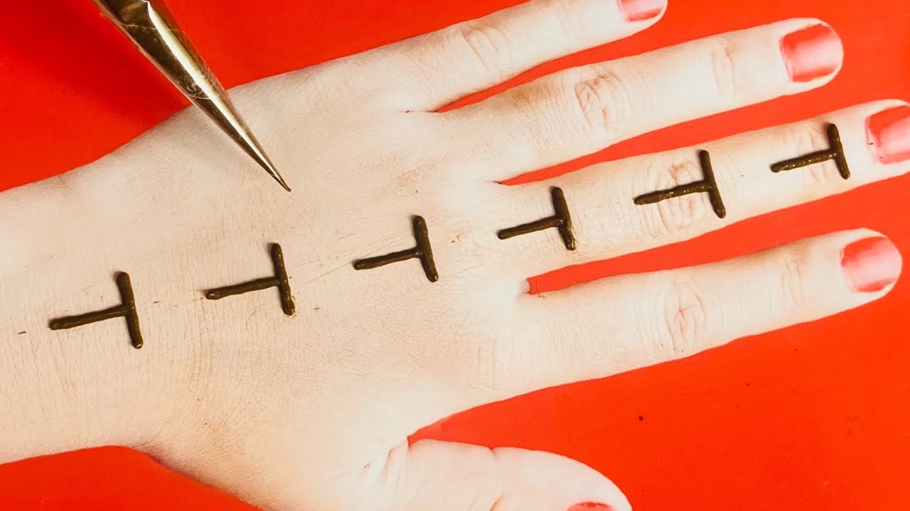 T T T Simple Mehndi Design Trick-T alphabet Very Easy Mehndi Design-T अक्षर से मेहंदी लगाना सीखे #20