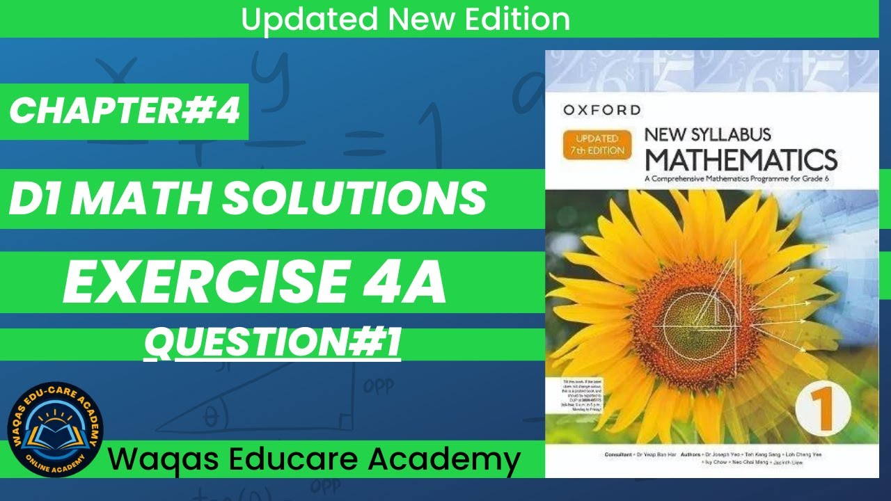 Exercise 4a Question no 1 D1 Math Oxford New Syllabus Mathematics Updated Edition |Chapter 4| Book 1