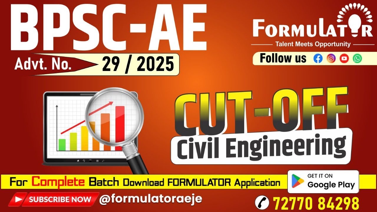 BPSC-AE 2025 Cut Off Ananlysis II Expected Cut Off II Civil Engineering