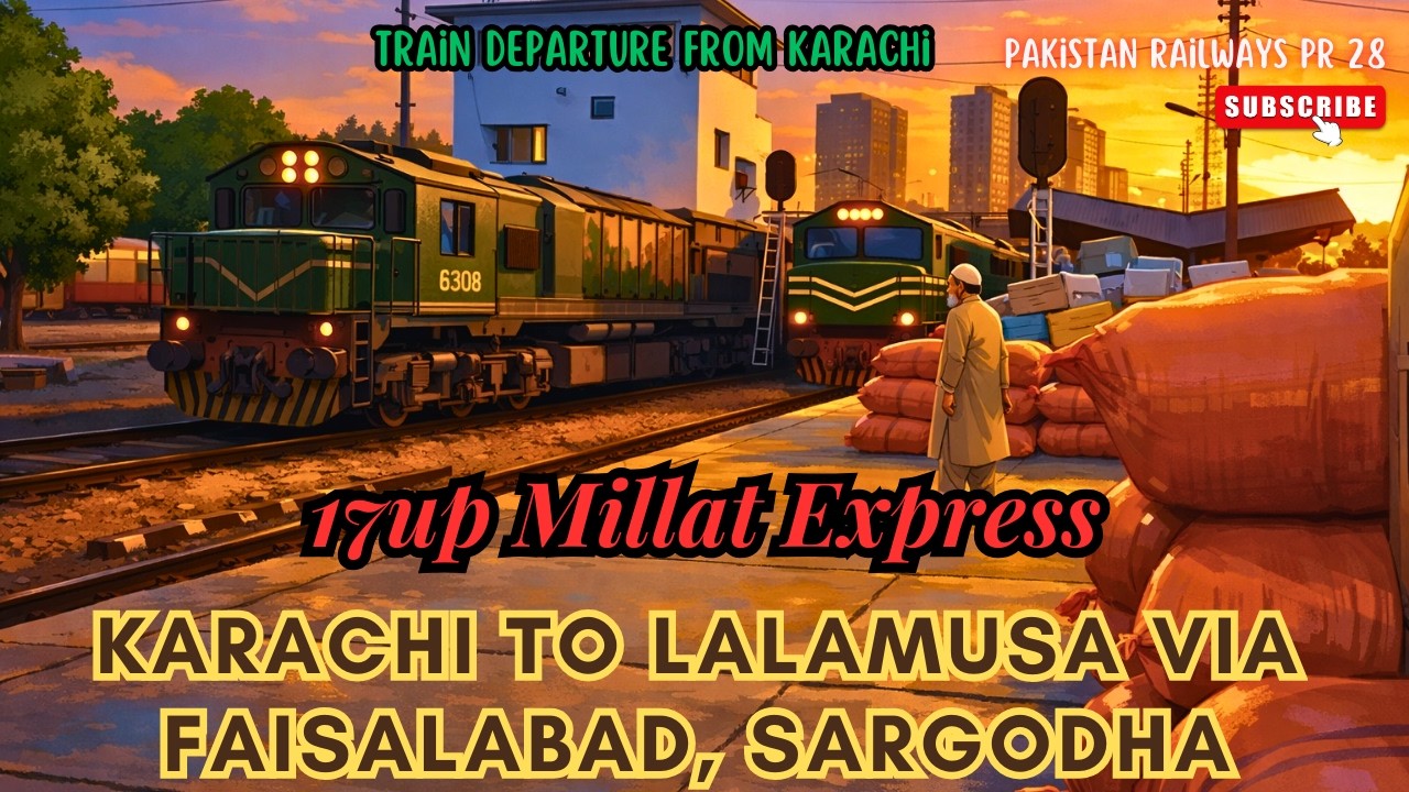 17UP Millat Express with HGMU-30R Leading from Karachi Cantt | 1.5 Hours Late Millat Express |