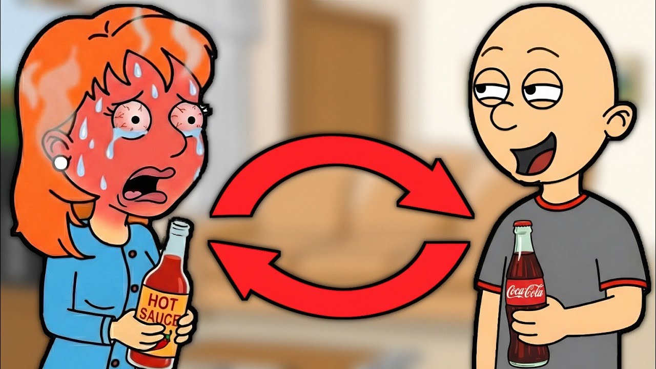 Classic Caillou Swaps Rosie's Drink for Hot Sauce/Grounded