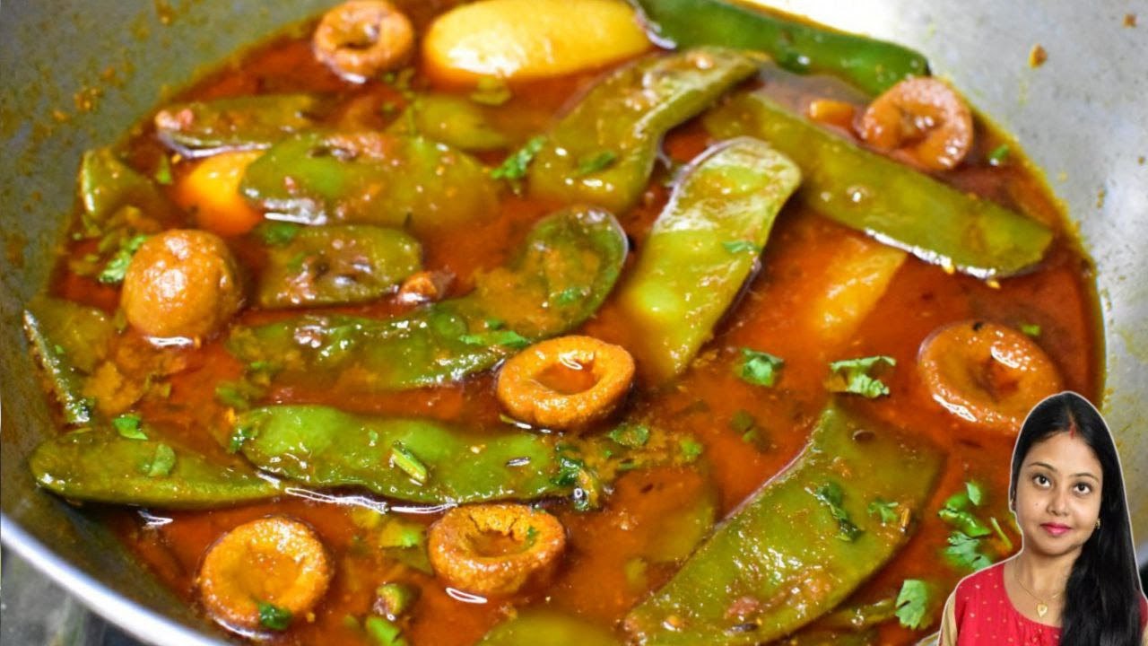 Sim Aloo Bori Jhol-Sim Recipe Bengali Niramish-সিম রান্নার রেসিপি-Sim Alu Bori Tarkari-Pure Veg