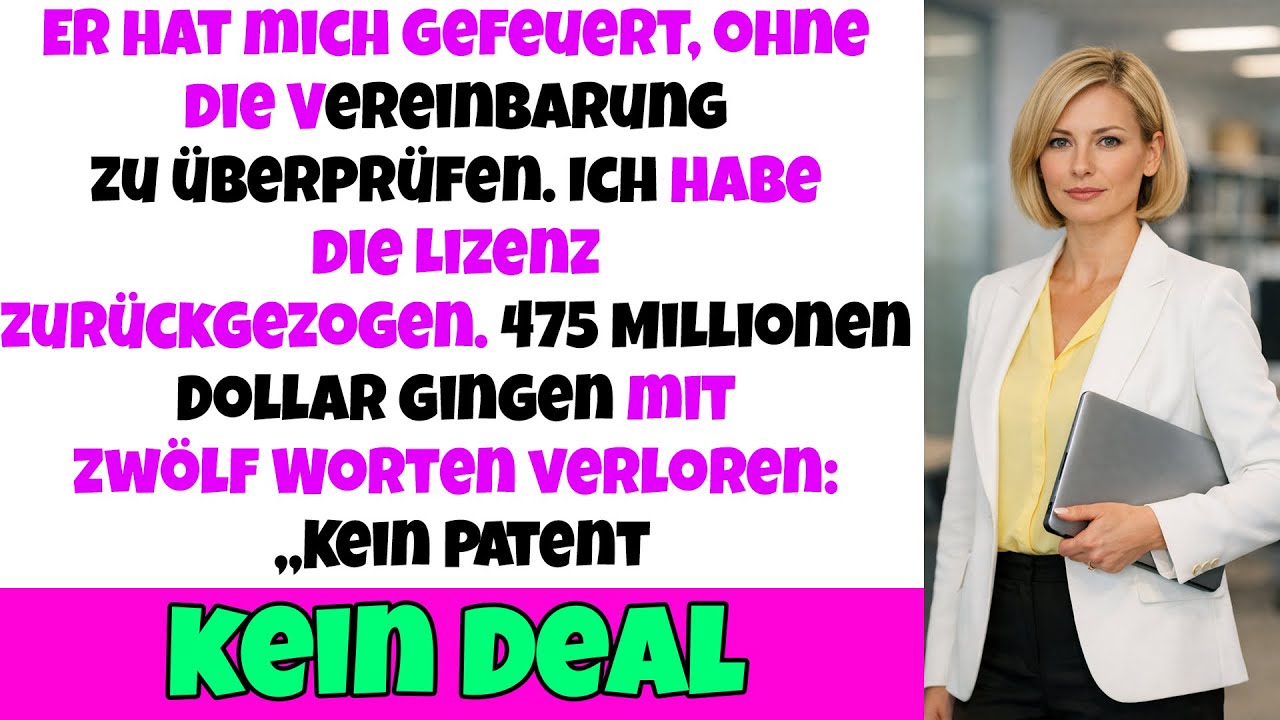 „Kein Patent. Kein Deal.“ – Als eine Entlassung 475 Millionen Dollar kostete.