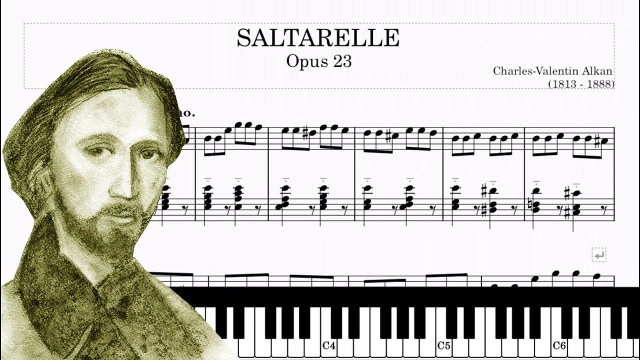 Saltarelle Opus. 23 in E Minor - piano - Charles Valentin Alkan (Tutorial Piano, Sheets Score)