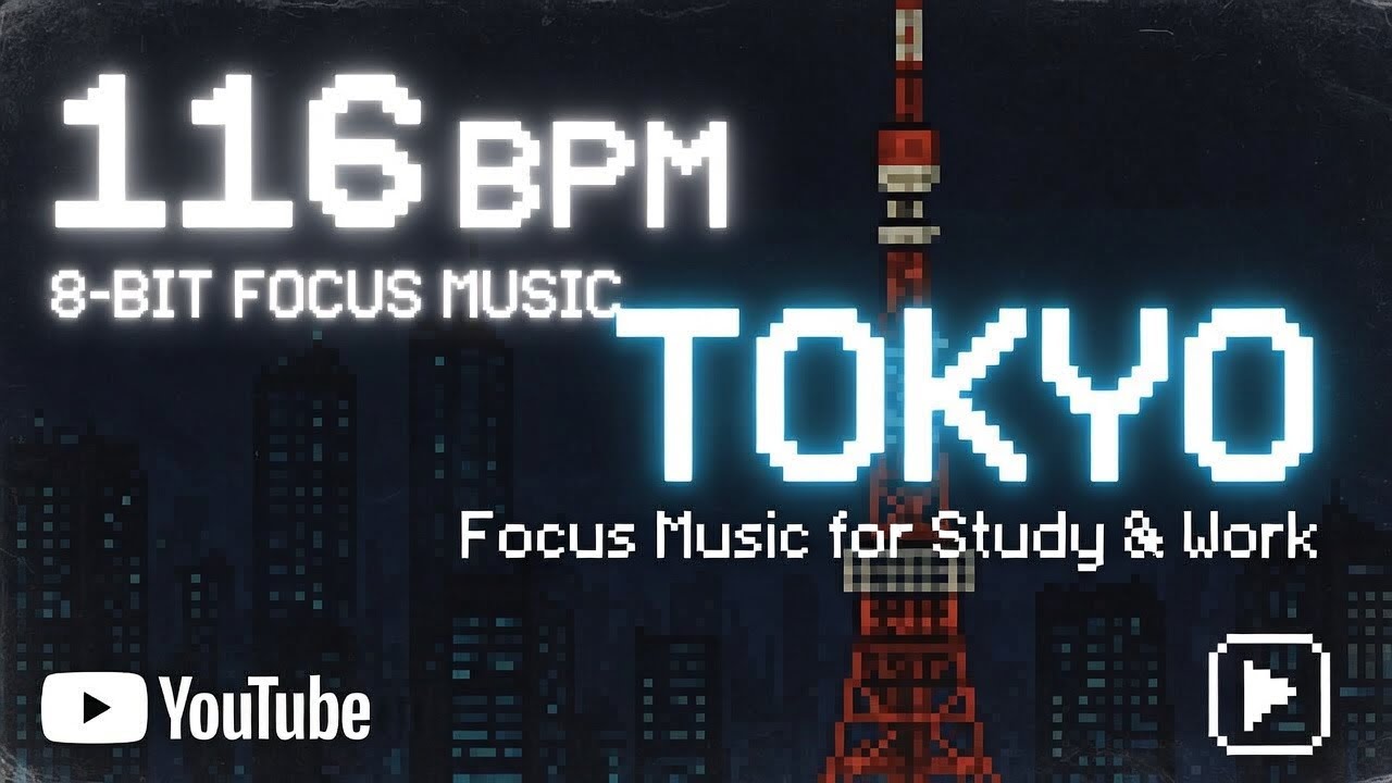 116 BPM 8-Bit Focus Music for Study & Work | Tokyo