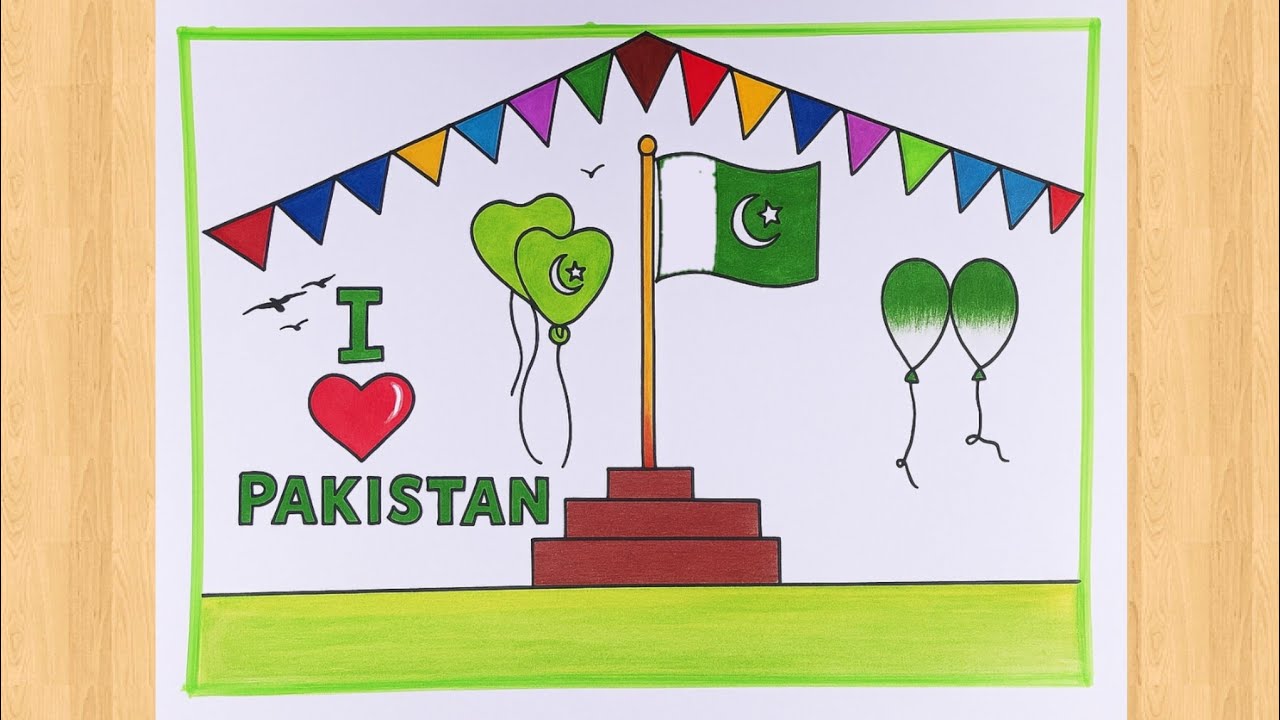 14 August Poster drawing//Independence day chart paper drawing//Independence day poster drawing