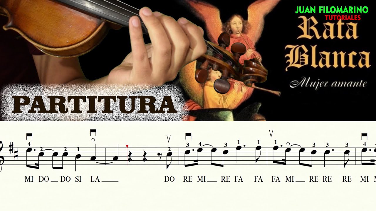 MUJER AMANTE -RATA BLANCA- PARTITURA VIOLIN FACIL - COMO TOCAR MUJER AMANTE INSTRUMENTAL CON VIOLIN