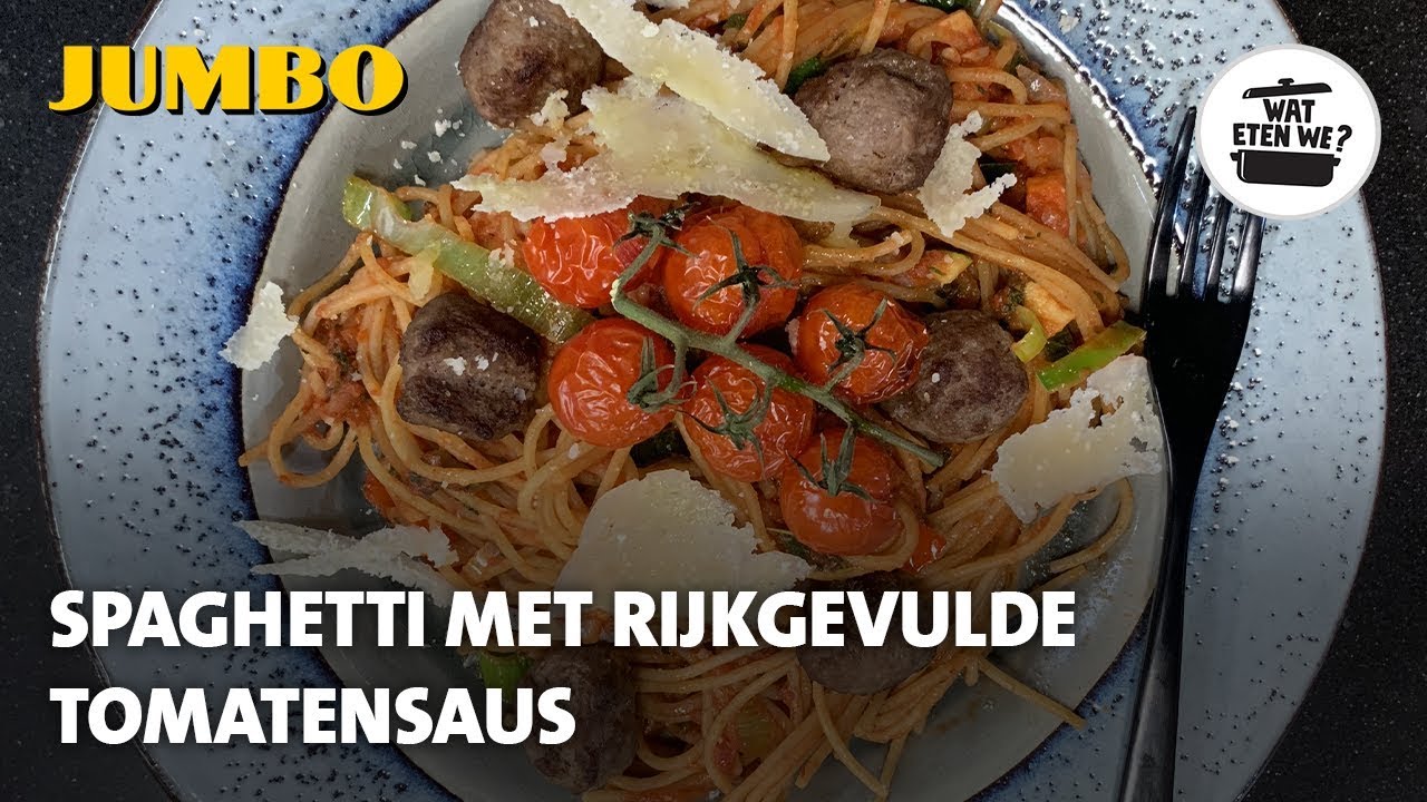 Wat eten we? Spaghetti met rijkgevulde tomatensaus