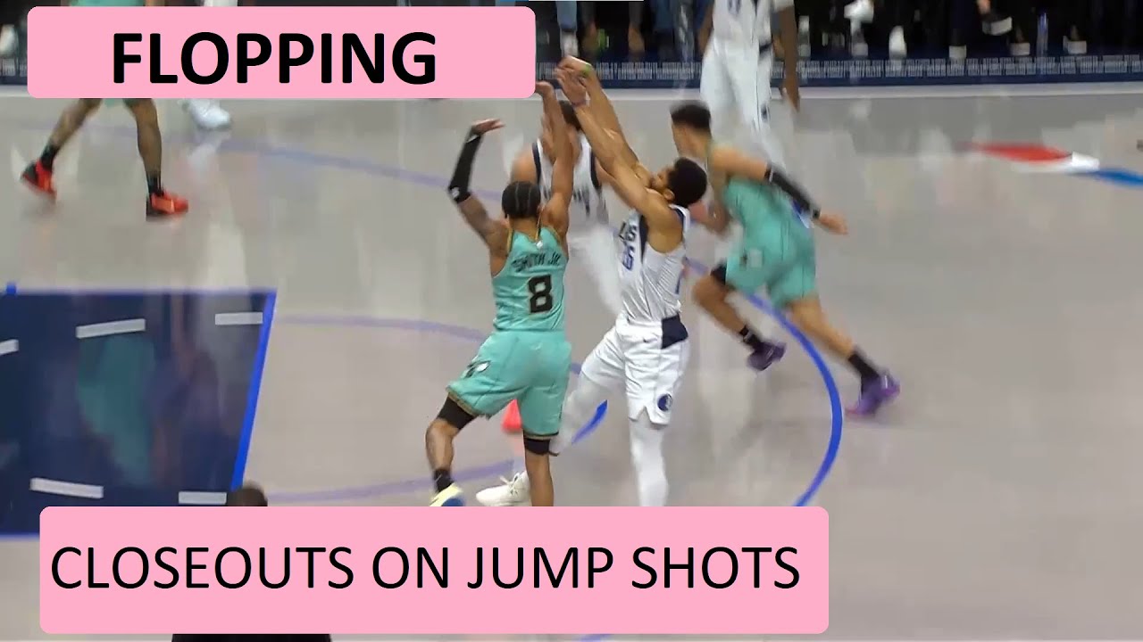 Referee educational - CLOSEOUTS ON JUMP SHOTS and FLOPPING (FIBA and NBA).