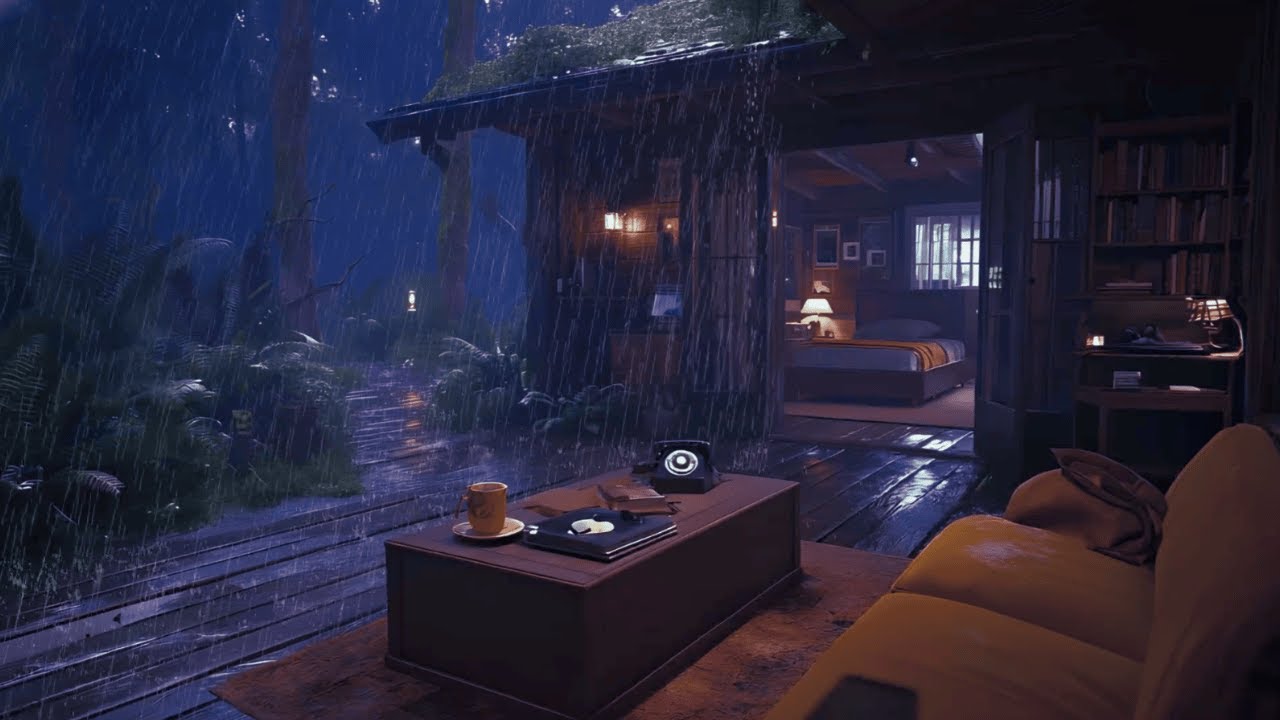Rain & Piano by the Fireplace – Sleep Music & Anxiety Relief
