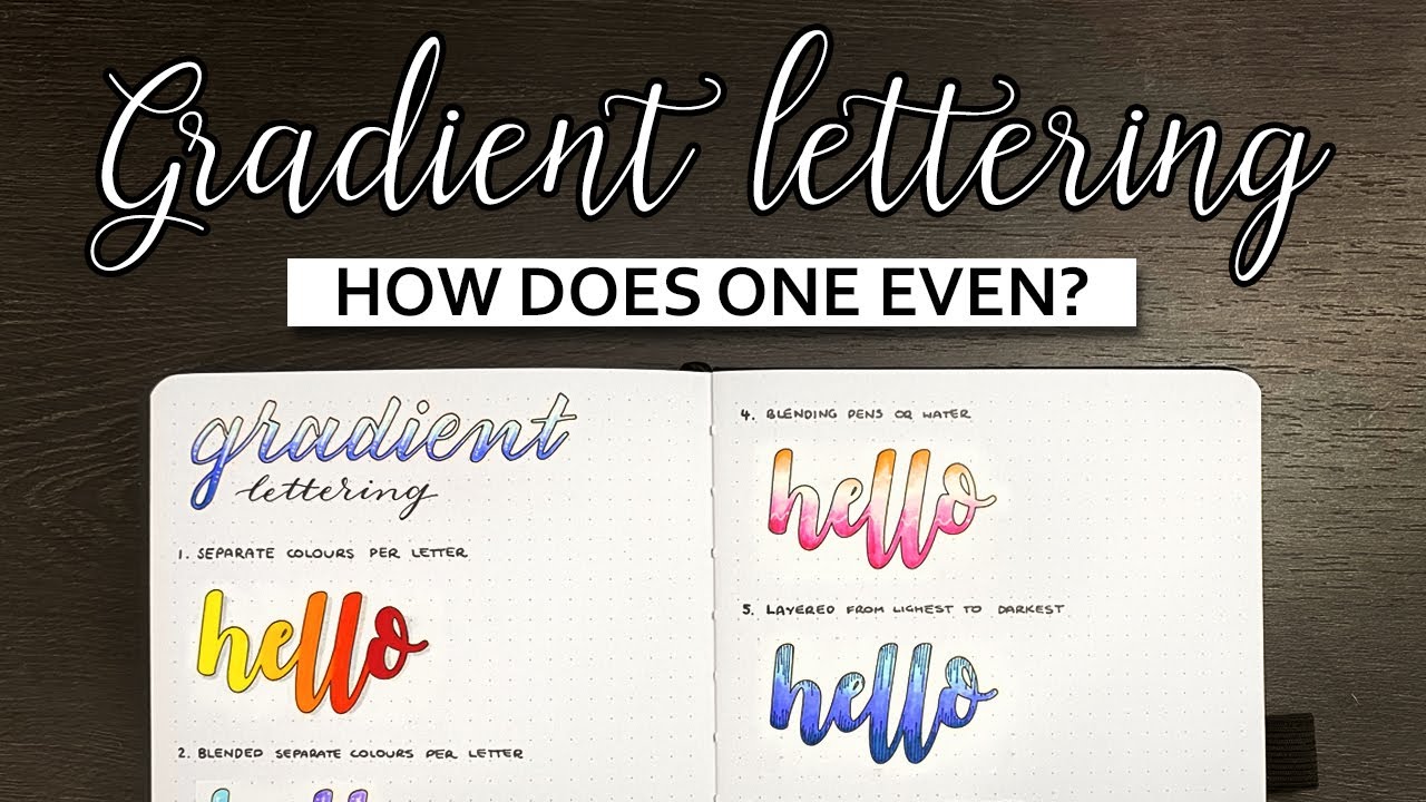 How to do gradient hand lettering 💜 Bullet journal ideas