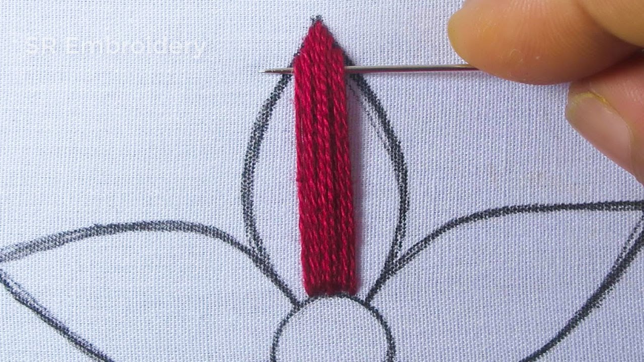 Hand Embroidery New Easy Beautiful Elegant Flower Design Amazing Needle Work Flower Stitch Tutorial