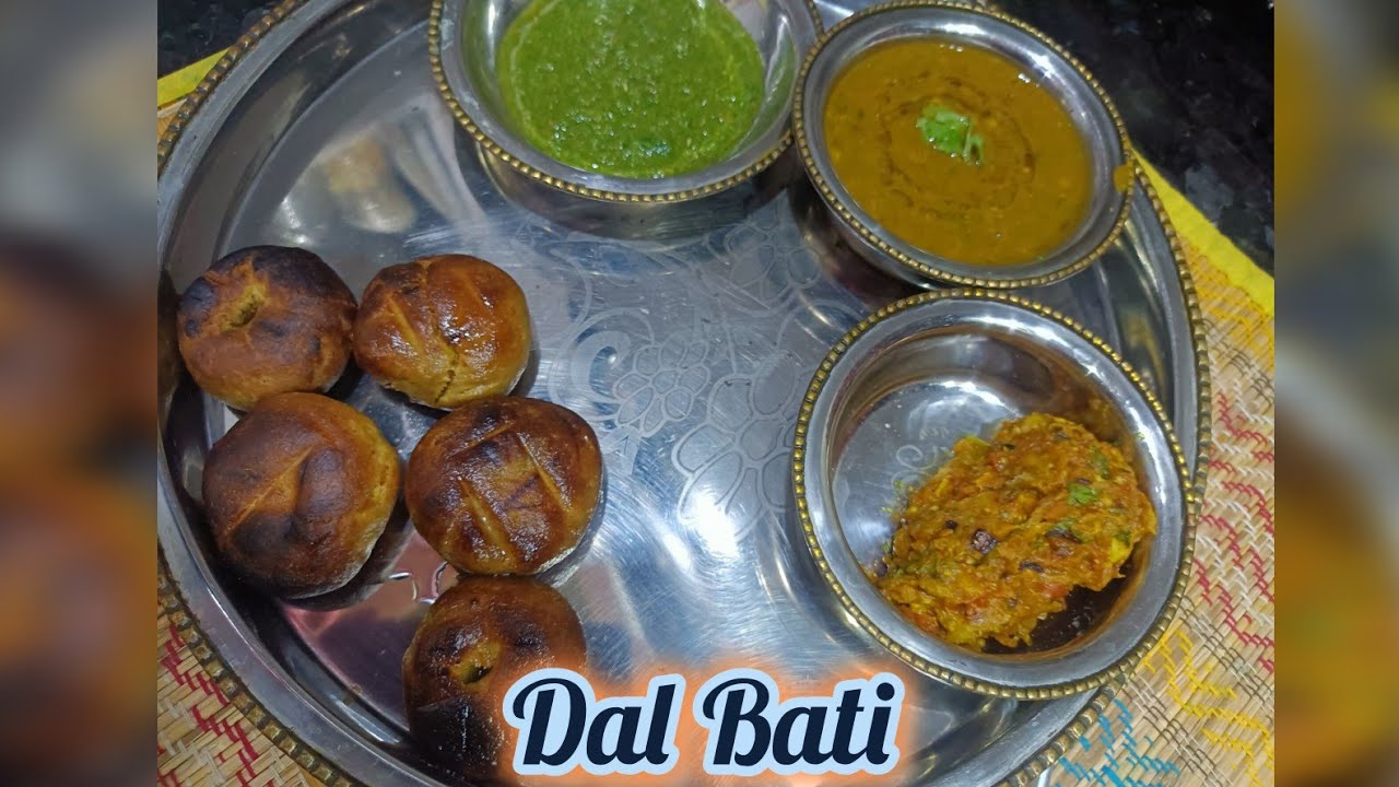 दाल बाटी चूरमा की थाली-राजस्थान का राजसी स्वाद आपके घर में। Traditional RajasthaniDal Bati Churma