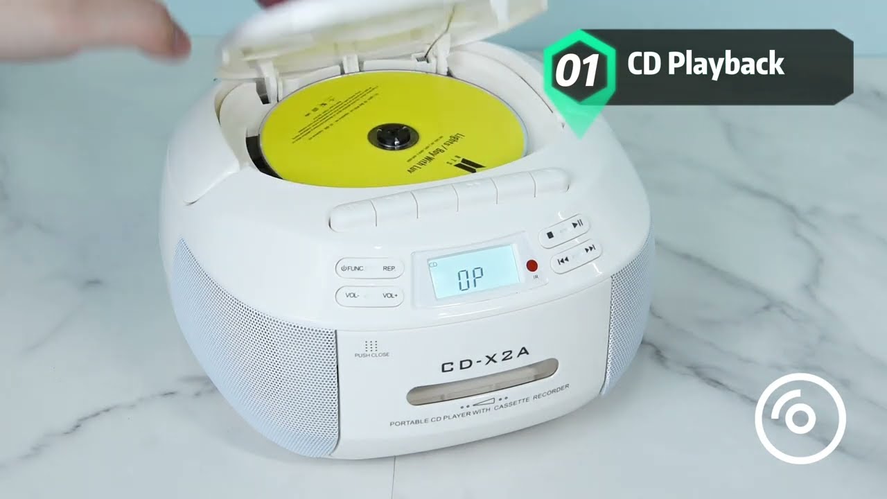 Greadio CD Player Stereo Boombox Cassette Player X2A How to Operation