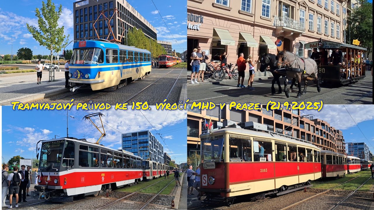 Tramvajový průvod ke 150. výročí MHD v Praze. (21.9.2025)