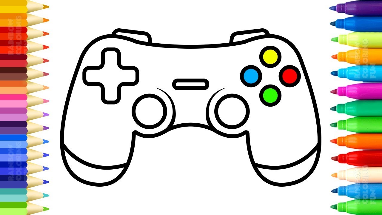 How to Draw Gamepad Controller - 3 Coloring Pages and Learn Colors for Kids
