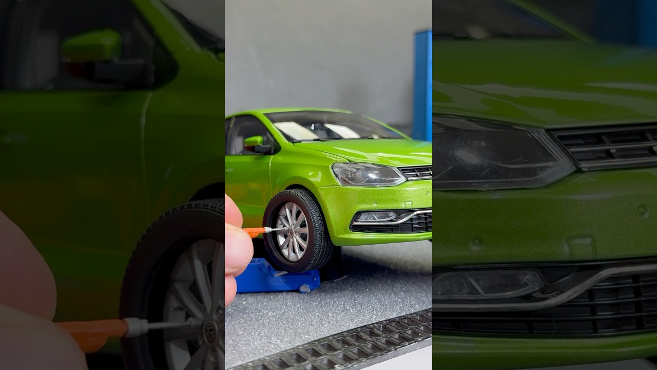 Volkswagen Polo 1:18 Diecast Model Samochodu Zmiana Opony #car #diecastcars #volkswagen
