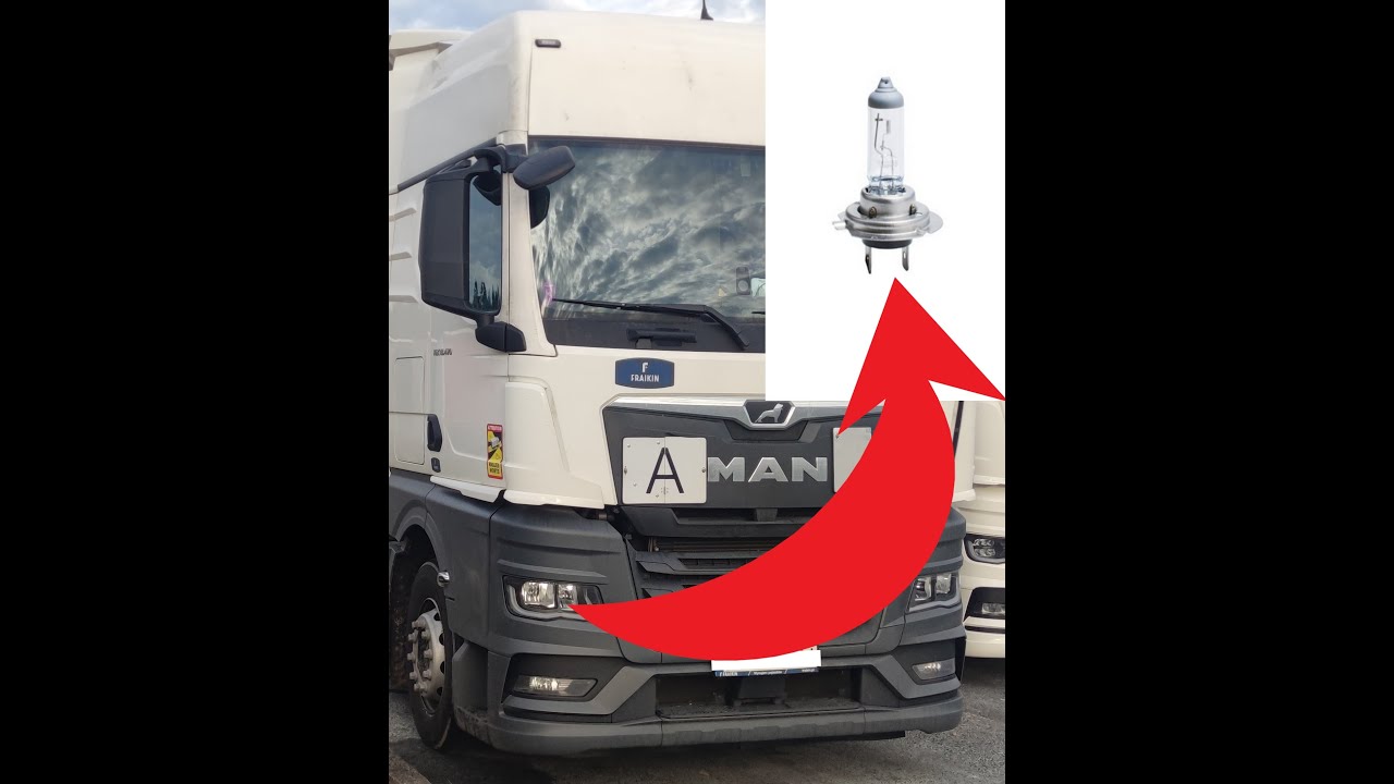 Nowy MAN TGX - wymiana prawej żarówki światła mijania