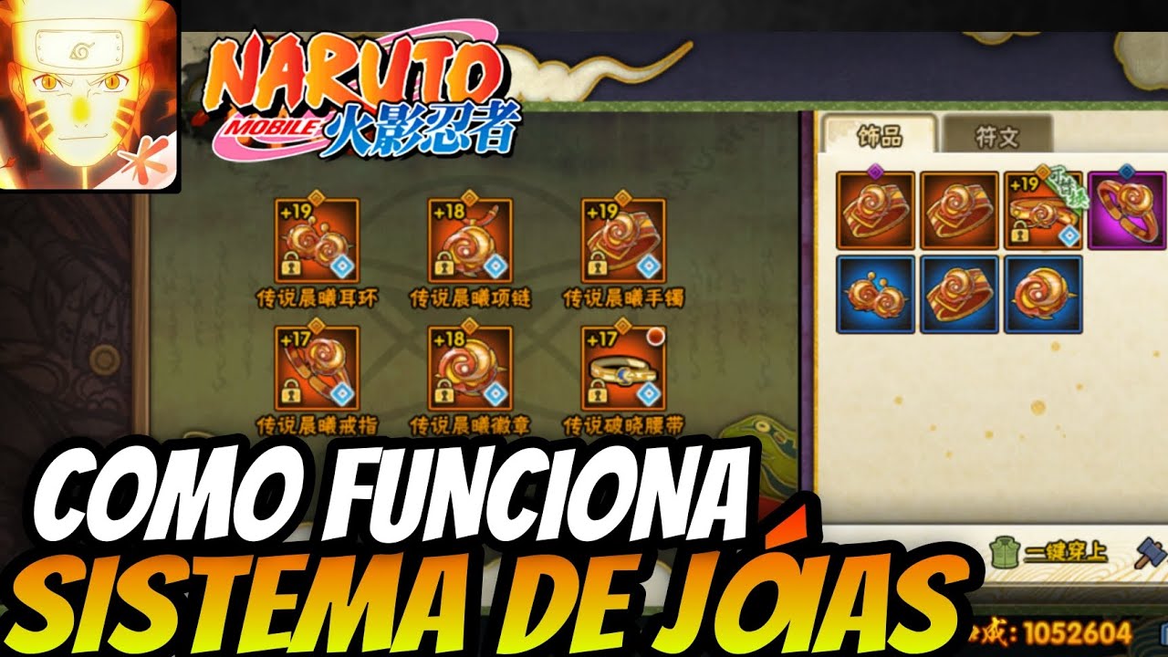 COMO FUNCIONA SISTEMA DE JÓIAS - NARUTO MOBILE