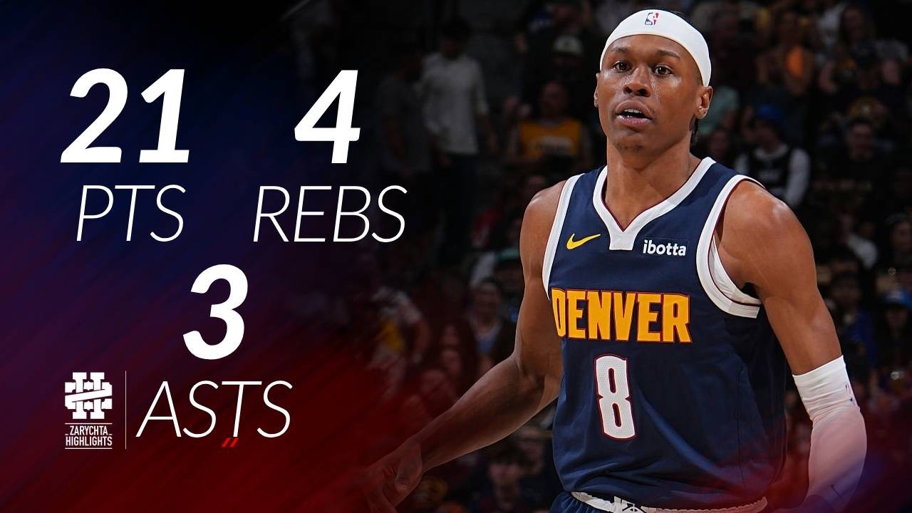 Peyton Watson 21 pts 4 rebs 3 asts vs Mavericks 25/26 season