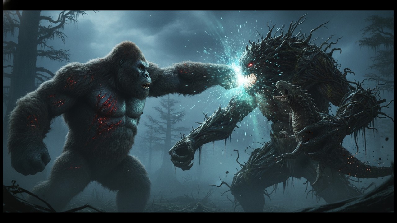 king kong vs giant swamp monster skullcrawlers shredded in seconds