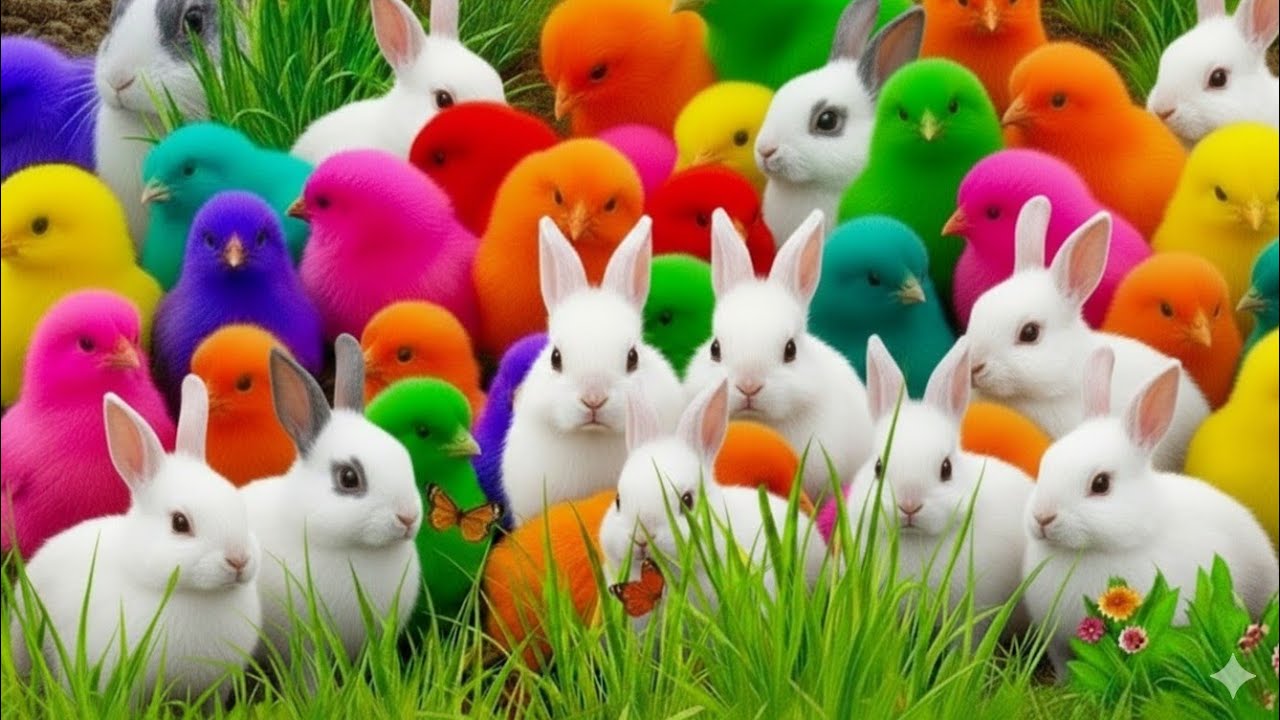 Ayam Lucu, ayam warna warni, ayam rainbow, kelinci lucu, bebek lucu, ikan koi, Hewan Lucu