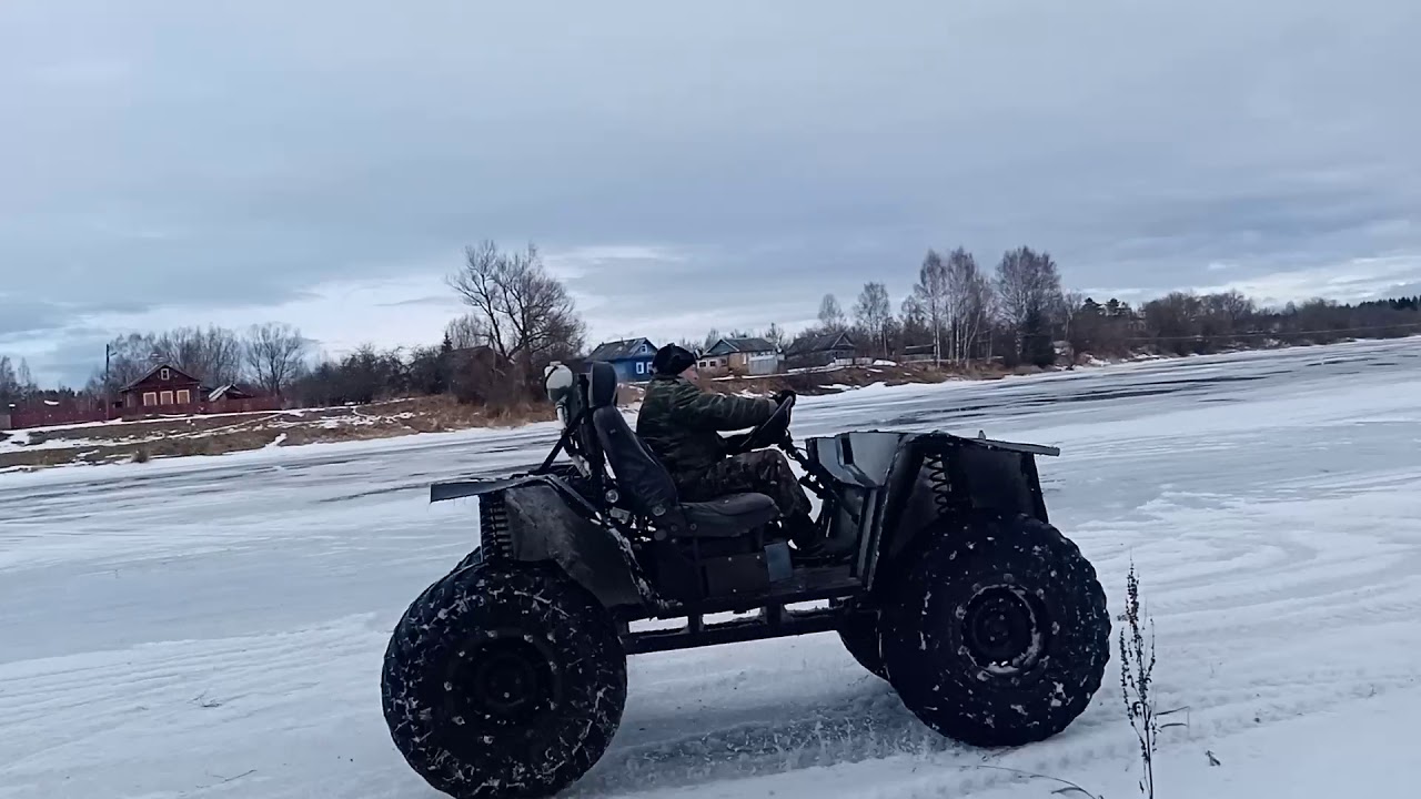 На самодельной багги по последнему льду!
