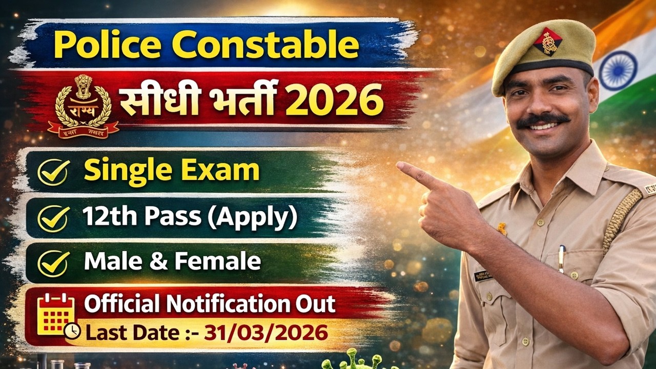 Police Constable New Vacancy 2026 | पुलिस कांस्टेबल (प्रचालक) भर्ती | Latest Govt Job | New Vacancy