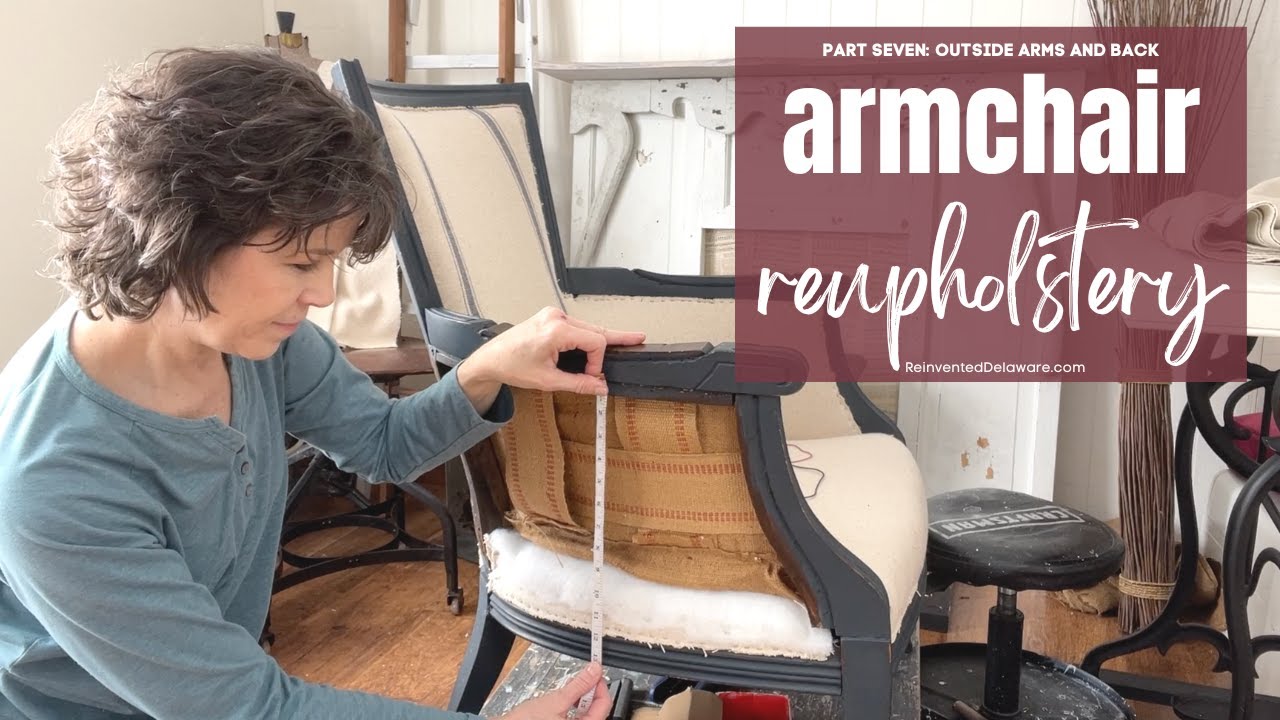 Chair Upholstery Part 7 Outside Arms, Back and Trim | FULL REVEAL!!