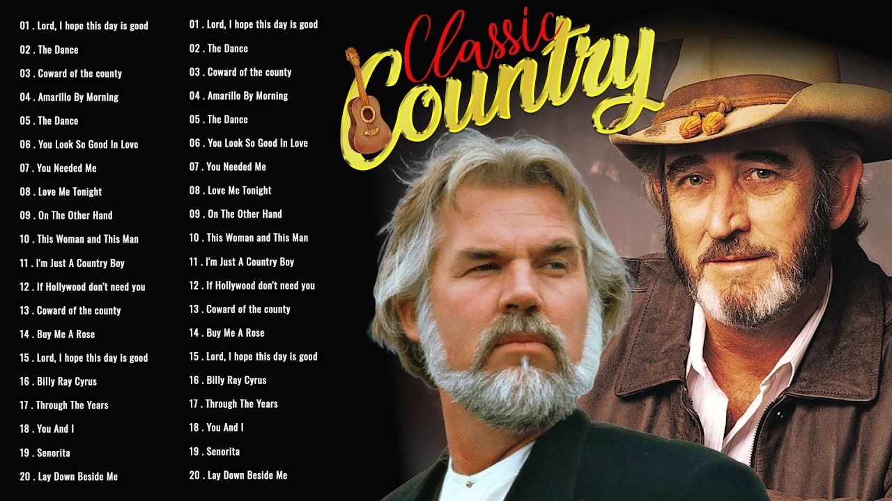 Best Of Alan Jackson, Willie Nelson, Kenny Rogers, Don Williams || TOP 45+Country Legend Music