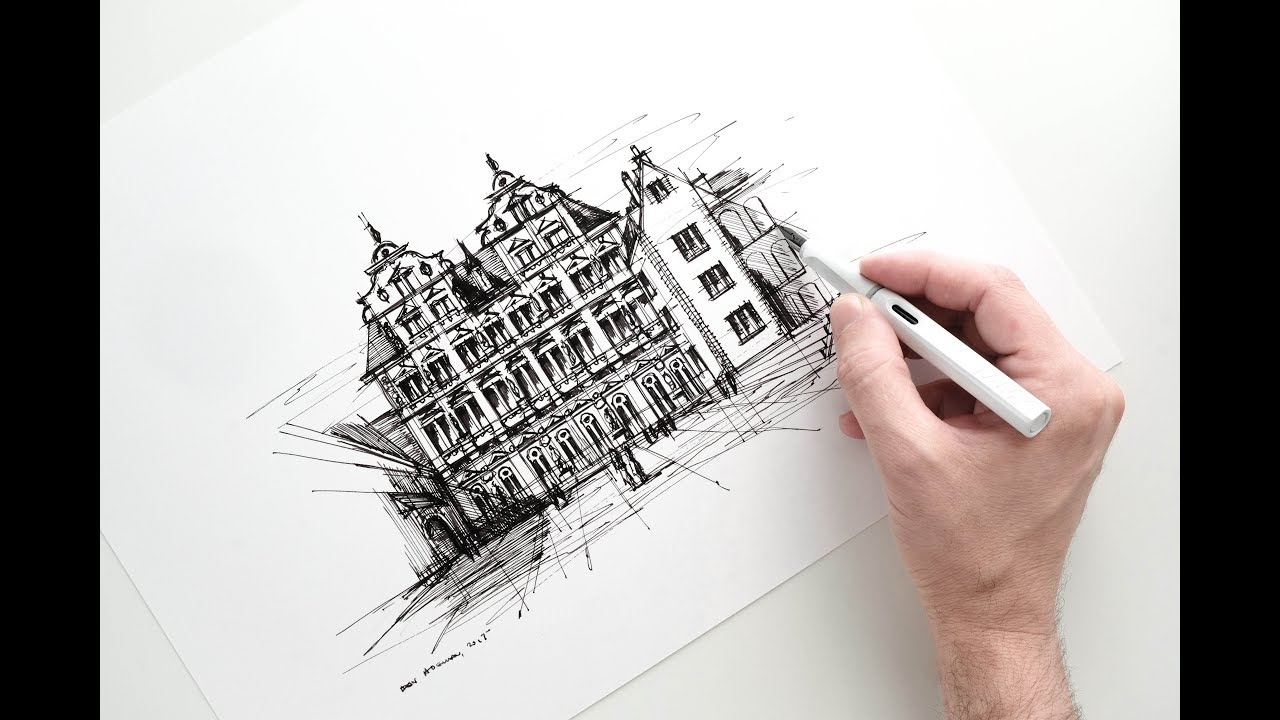 Sketch [2/3] of The Heidelberg Castle, for Lamy Germany