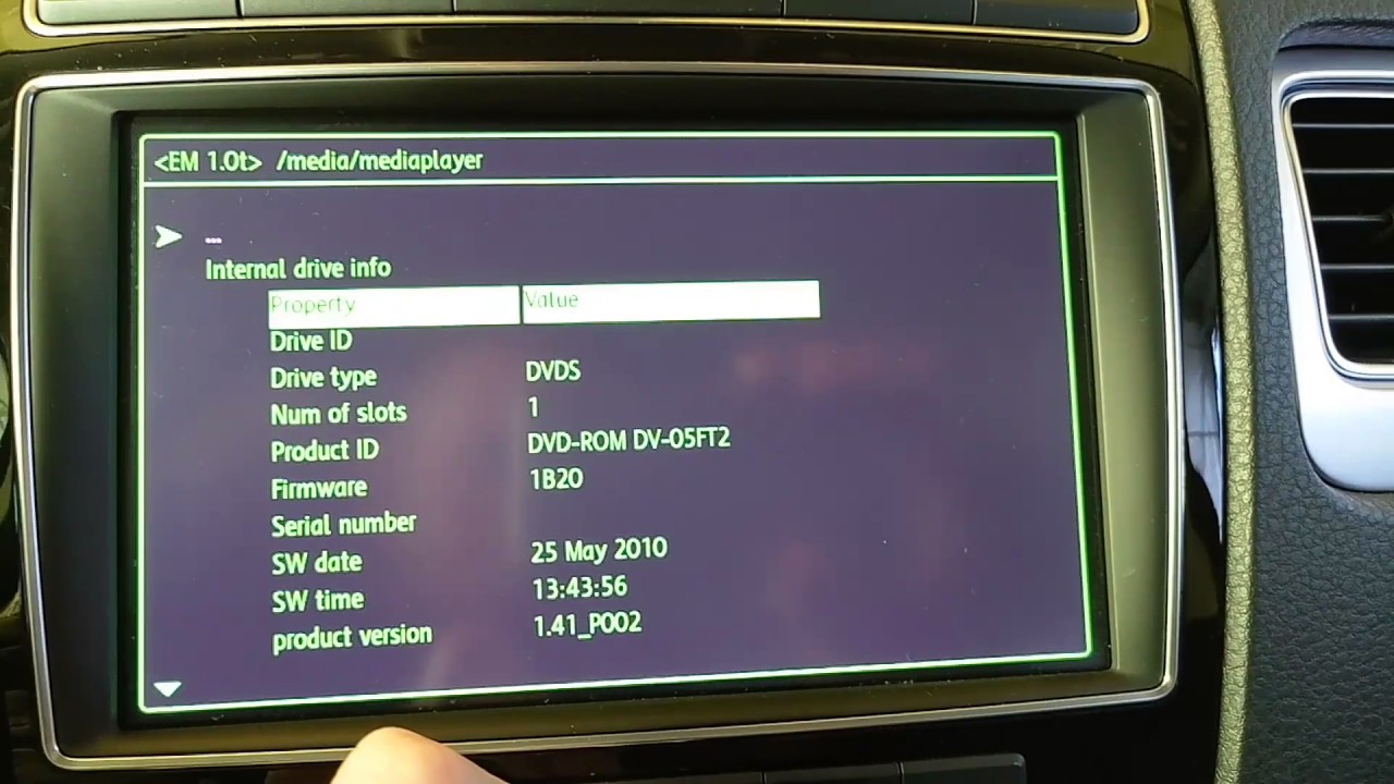 Volkswagen Touareg RNS 850 green menu