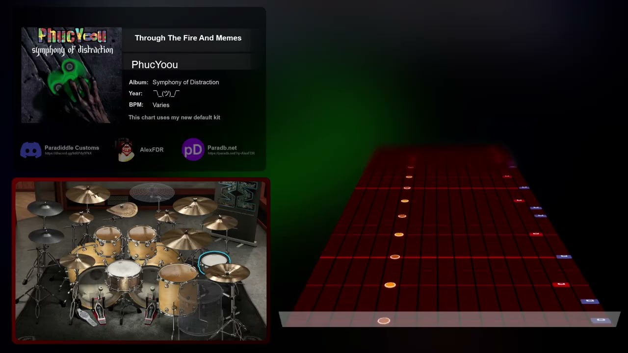 Totally Normal Through The Fire and Flames | ParadiddleVR Drum Chart Preview