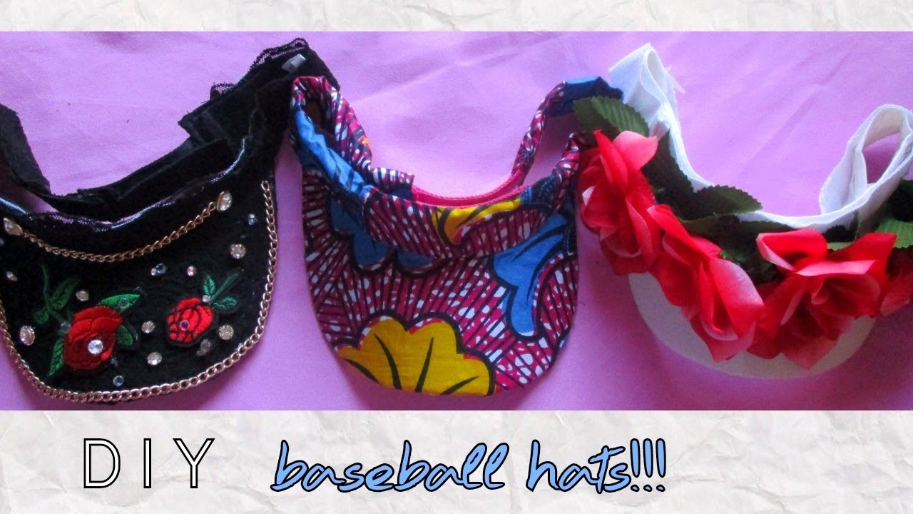 3 DIY baseball hats/Visors for BIG Afro hair ft African print
