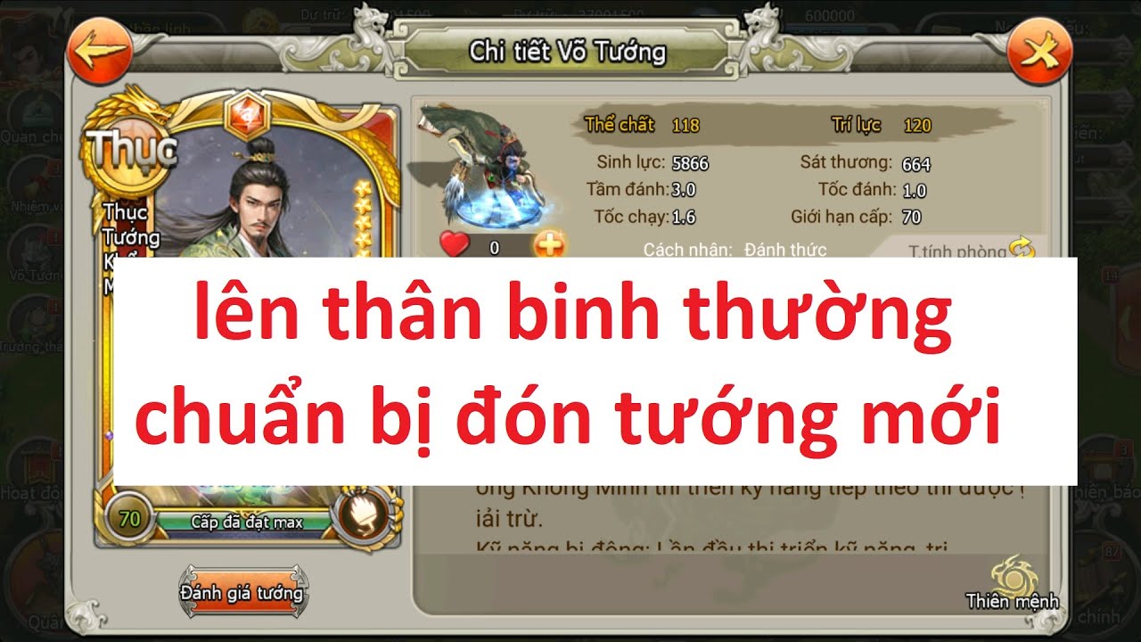 lên thân binh thường chuẩn bị đón tướng mới