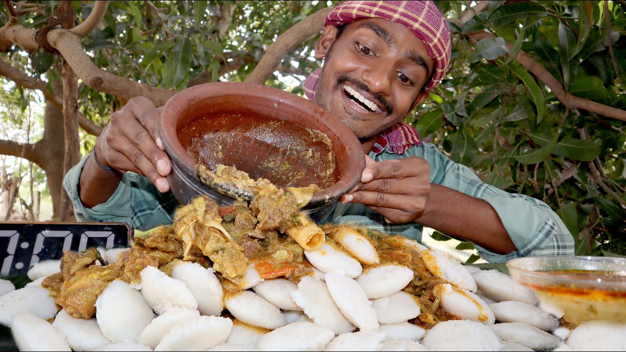 Unlimited Mini Idly and Mutton Curry Fast Eating Challenge