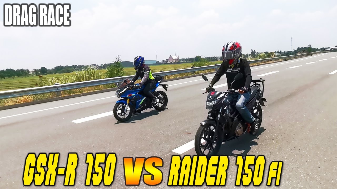 Suzuki GSX-R 150 vs Suzuki Raider (Satria) 150 Fi | Drag race