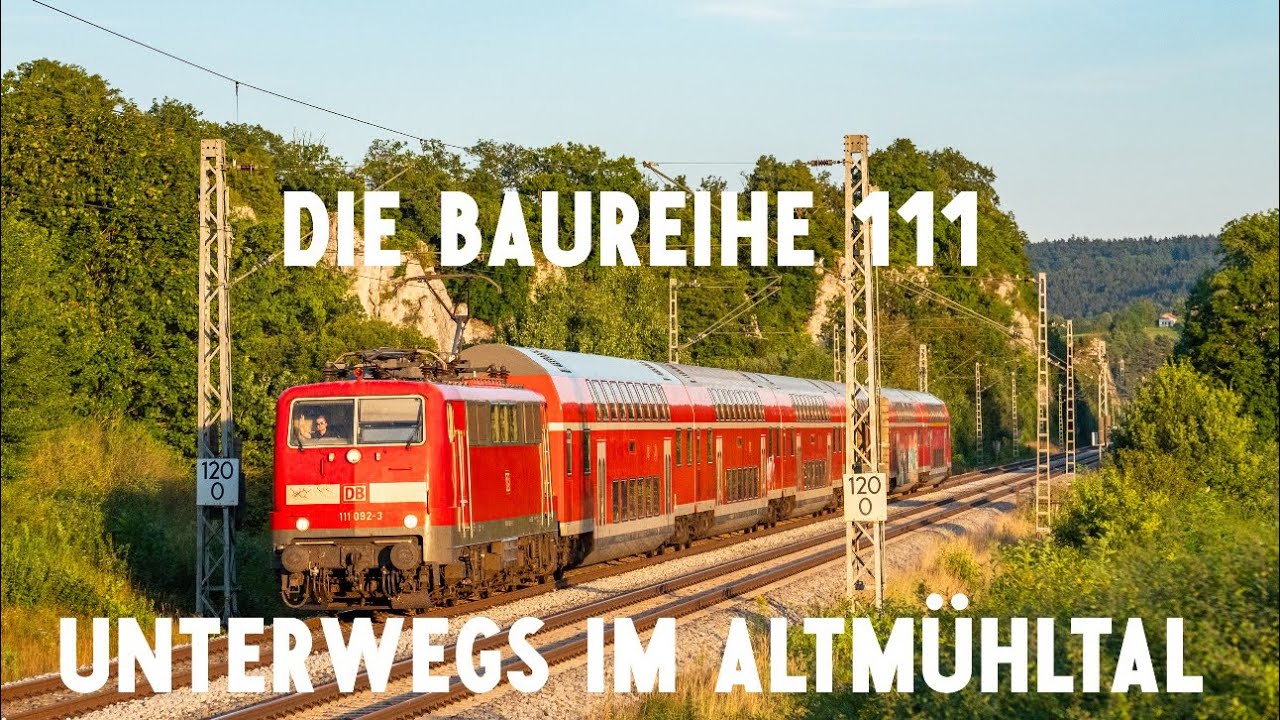 Die Baureihe 111 mit Dostos unterwegs im Altmühltal als RB16
