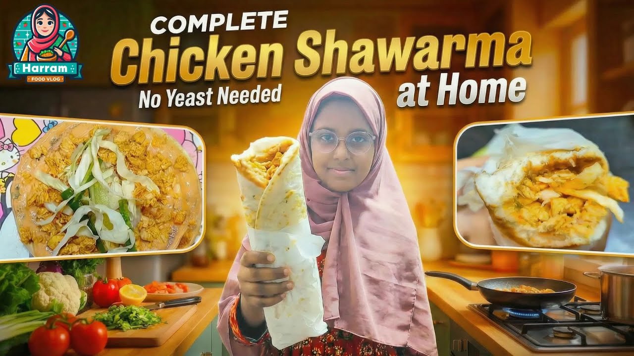 Homemade Chicken Shawarma that BETTER than Street Food! | No Yeast | Harram Food Vlog